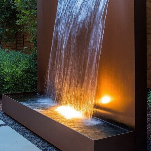 Corten Steel Wall Water Feature Corten Steel Wall Water Feature