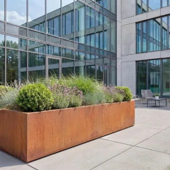 Geometric Corten Steel Planters Geometric Corten Steel Planters