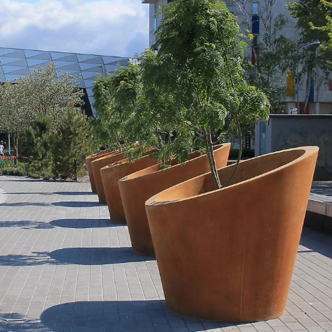 Sculptural Corten Steel Planters Sculptural Corten Steel Planters