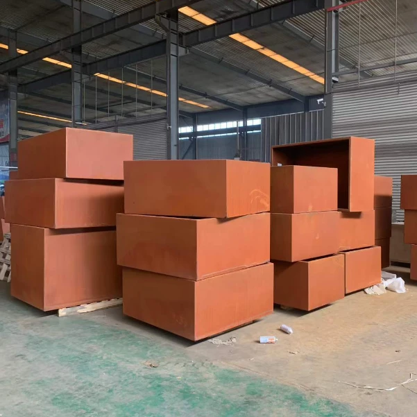 Square Corten Steel Planters Square Corten Steel Planters
