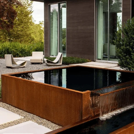 Corten steel water fountains Corten steel water fountains