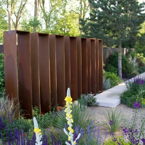 Weathered Steel Fence Panels